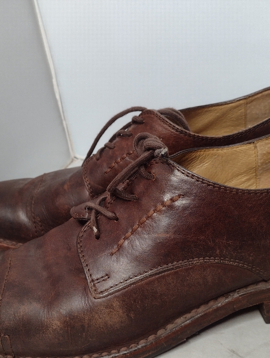 Frye Mens Leather Oxford Brown 11 Lace Up Dress Shoes Distressed B16 main image 9